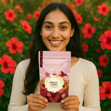 Hibiscus Eclipse Herbal Tea – 100g | Hibiscus, Black Tea, Fennel, Rose Petals (Airtight Zip-Lock Pouch)